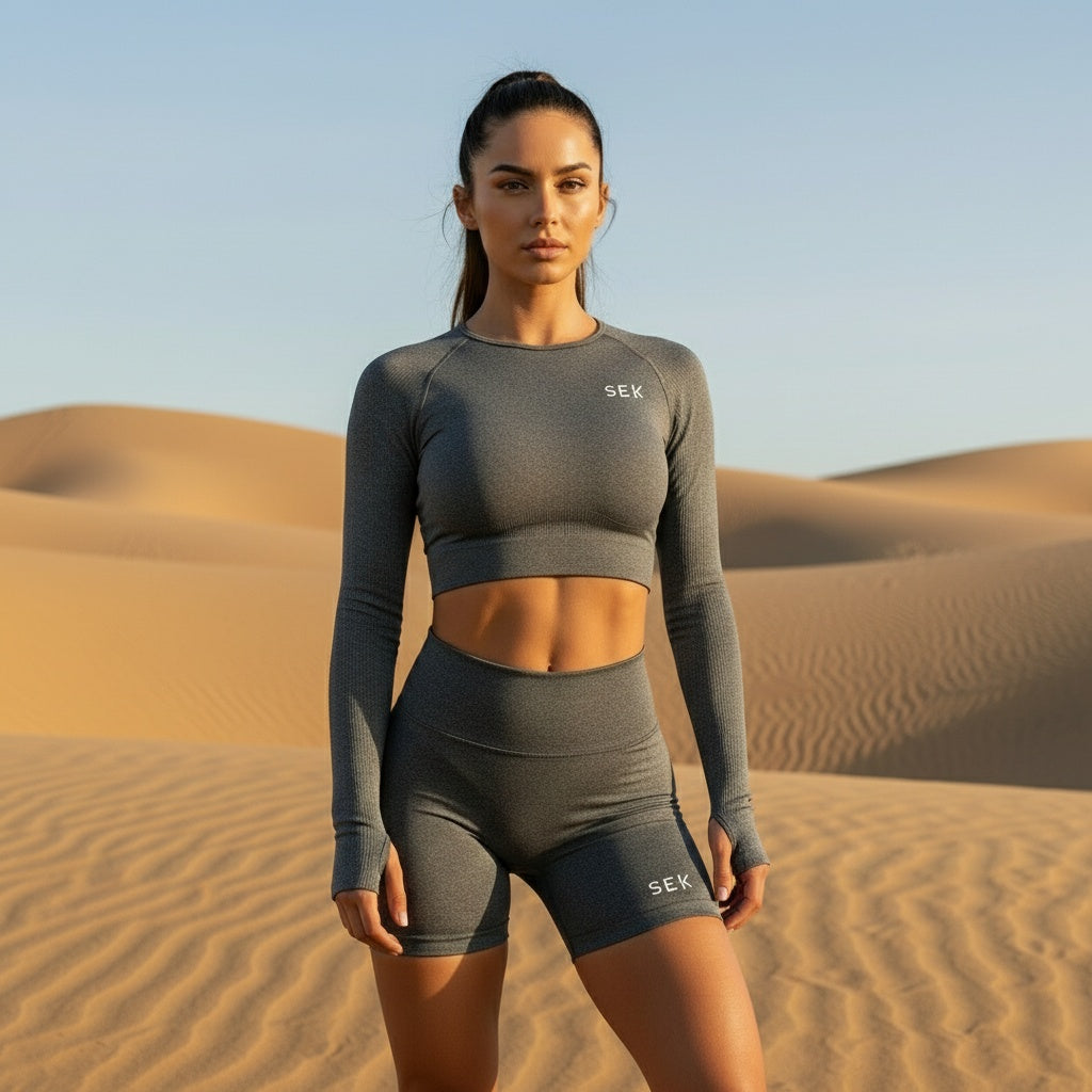SEEK Premium Grey Line Short Co-ord Set