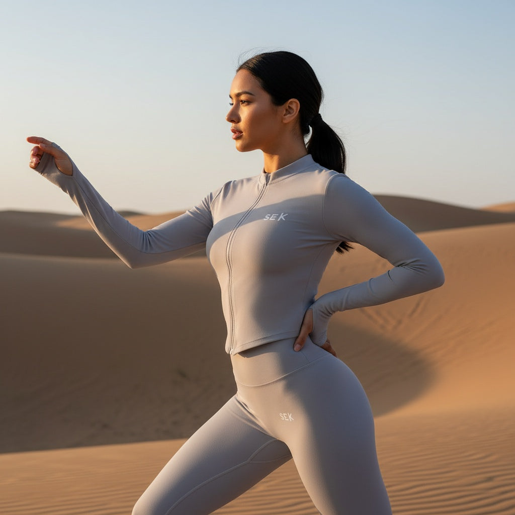 SEEK Elegant Grey Light Long Vest Co-ord Set